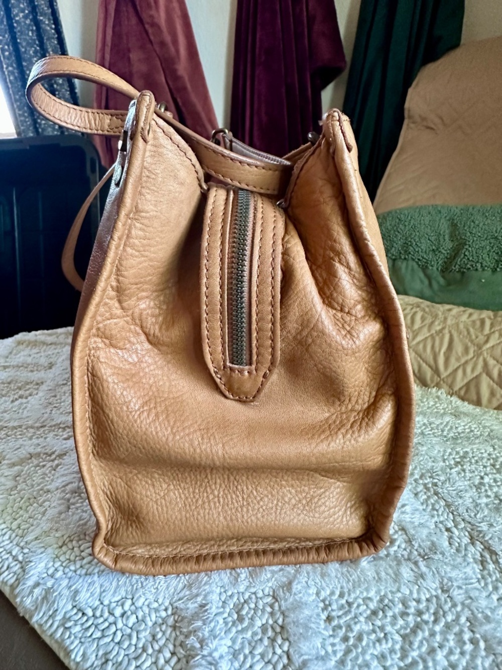 American Leather Co. Lennox Triple Entry Satchel. - Picture 3 of 10